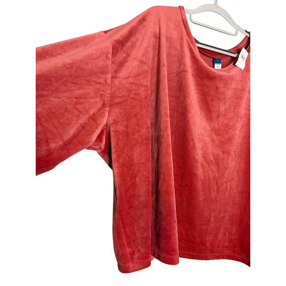 NWT Old Navy pink velour long sleeve blouse - Picture 6 of 9